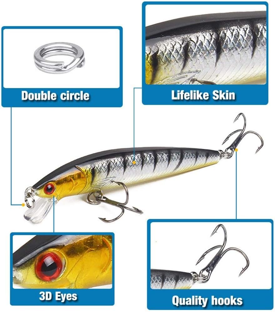 10cm/9g Floating Minnow Fishing Lure(10PCS)