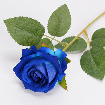 Multi-Color Real Touch Artificial Roses, 10 Pcs Long Stem Silk Faux Roses for Home Wedding Hotel Office Centerpiece Decor