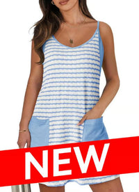 Striped-Light Blue