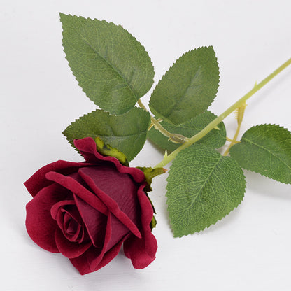 Multi-Color Real Touch Artificial Roses, 10 Pcs Long Stem Silk Faux Roses for Home Wedding Hotel Office Centerpiece Decor