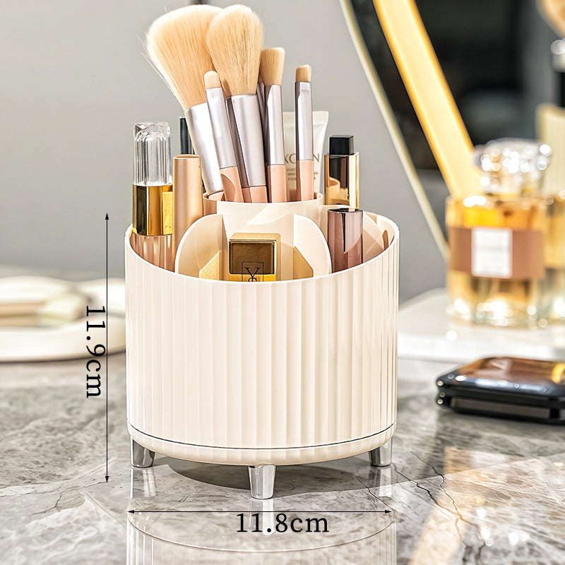 ⏳Time-Limited Special⏰💄💥💯Makeup Organizer with Drawers and 360° Rotating Brush Holder, Large Capacity Cosmetic Storage for Vanity, Skincare, Perfume, Hair Accessories, Lipstick & Jewelry
