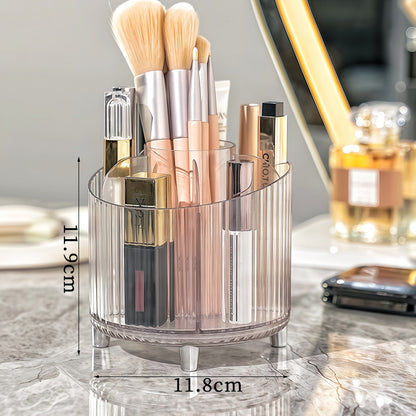 ⏳Time-Limited Special⏰💄💥💯Makeup Organizer with Drawers and 360° Rotating Brush Holder, Large Capacity Cosmetic Storage for Vanity, Skincare, Perfume, Hair Accessories, Lipstick & Jewelry