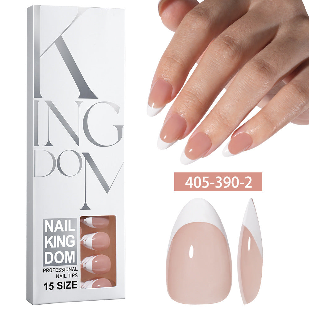 Minimalist Glossy Press On Nails | Reusable French Nail Tips 120 PCS Full Box