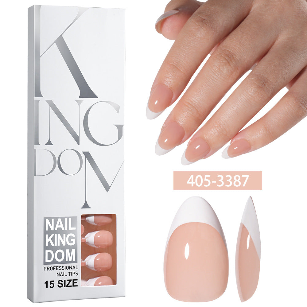 Minimalist Glossy Press On Nails | Reusable French Nail Tips 120 PCS Full Box