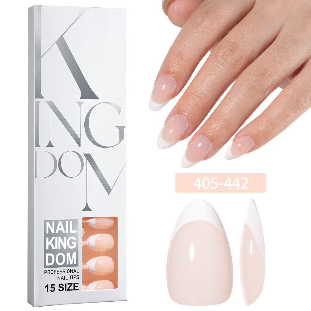 Minimalist Glossy Press On Nails | Reusable French Nail Tips 120 PCS Full Box