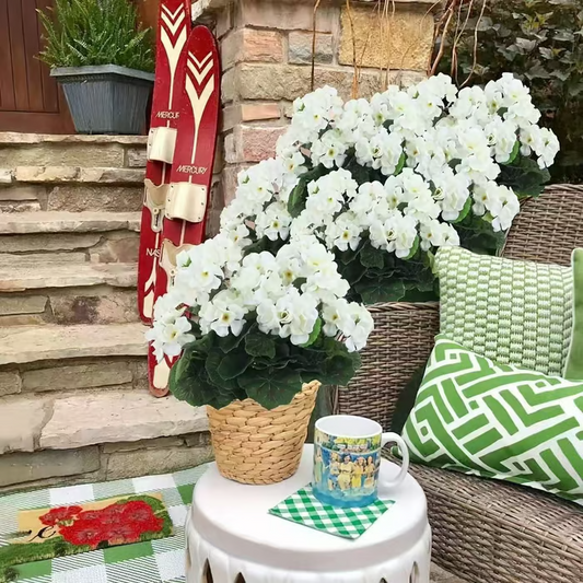 🌸 LAST DAY 49%OFF🌸 Bundles Artificial Geranium Flowers For Outdoors Geranium Flowers Outdoor Artificial Flowers UV Resistant Garden Plants Faux Flowers For Home Kitchen Table Centerpieces Patio Decor