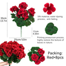 🌸 LAST DAY 49%OFF🌸 Bundles Artificial Geranium Flowers For Outdoors Geranium Flowers Outdoor Artificial Flowers UV Resistant Garden Plants Faux Flowers For Home Kitchen Table Centerpieces Patio Decor