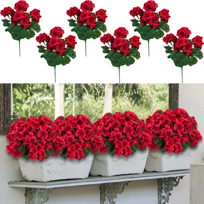 🌸 LAST DAY 49%OFF🌸 Bundles Artificial Geranium Flowers For Outdoors Geranium Flowers Outdoor Artificial Flowers UV Resistant Garden Plants Faux Flowers For Home Kitchen Table Centerpieces Patio Decor