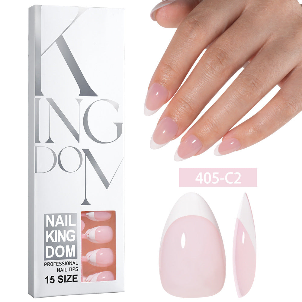 Minimalist Glossy Press On Nails | Reusable French Nail Tips 120 PCS Full Box