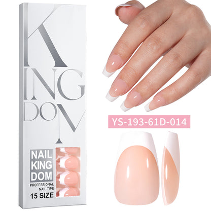 Minimalist Glossy Press On Nails | Reusable French Nail Tips 120 PCS Full Box