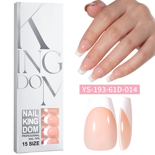 Minimalist Glossy Press On Nails | Reusable French Nail Tips 120 PCS Full Box