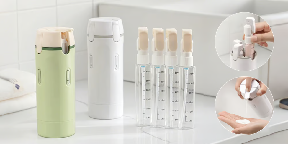 4-in-1 Leakproof Rotatable Travel Dispenser Set