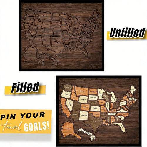 Wooden USA Travel Map Puzzle