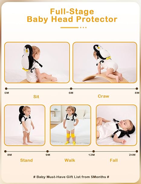 Baby head protection backpack, preventing falls when young children walk