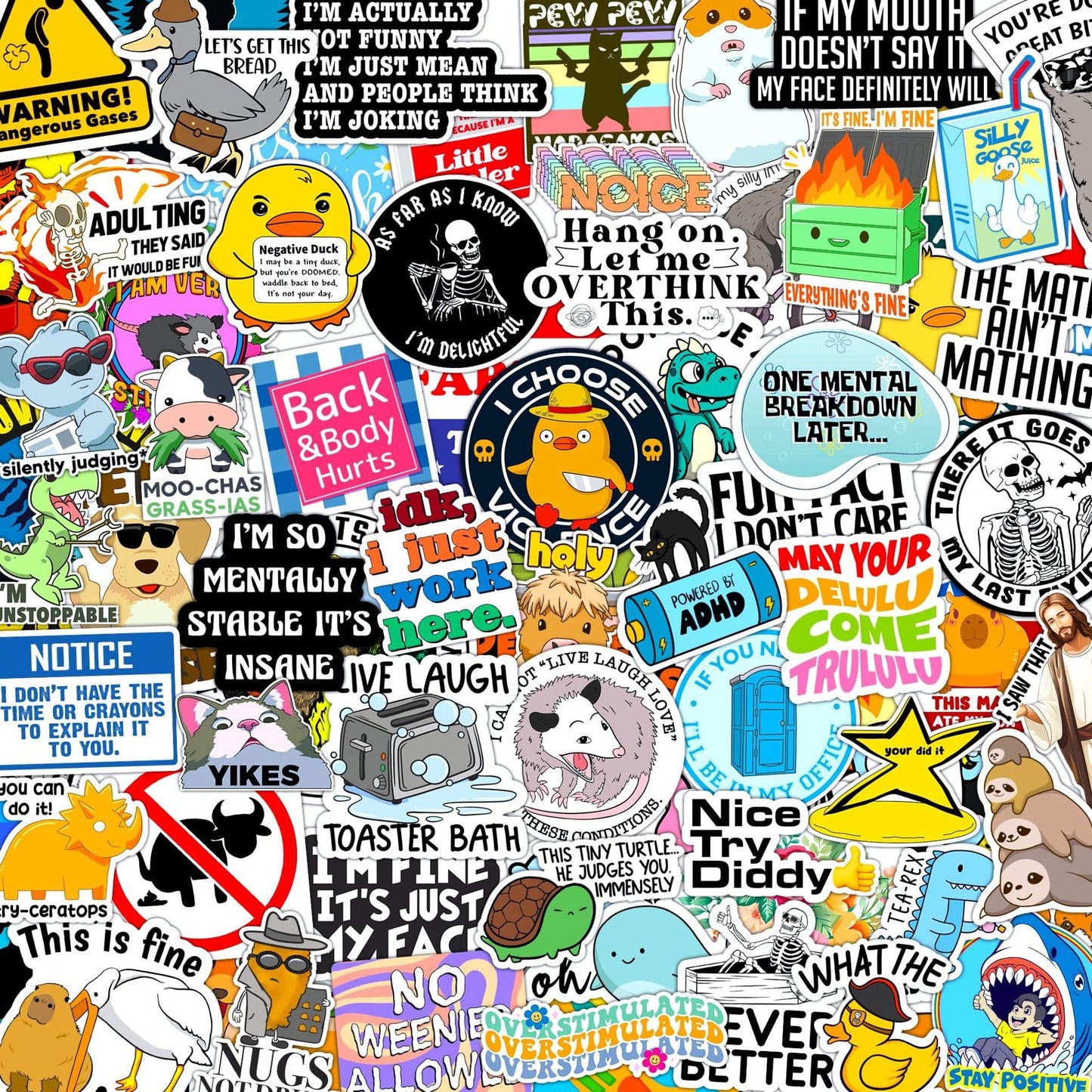 🔥🔥150Pcs Blue Collar Funny Stickers 👷‍♂️