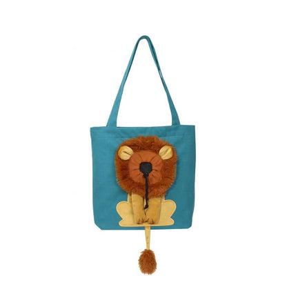 💕A cute lion-shaped pet canvas shoulder bag