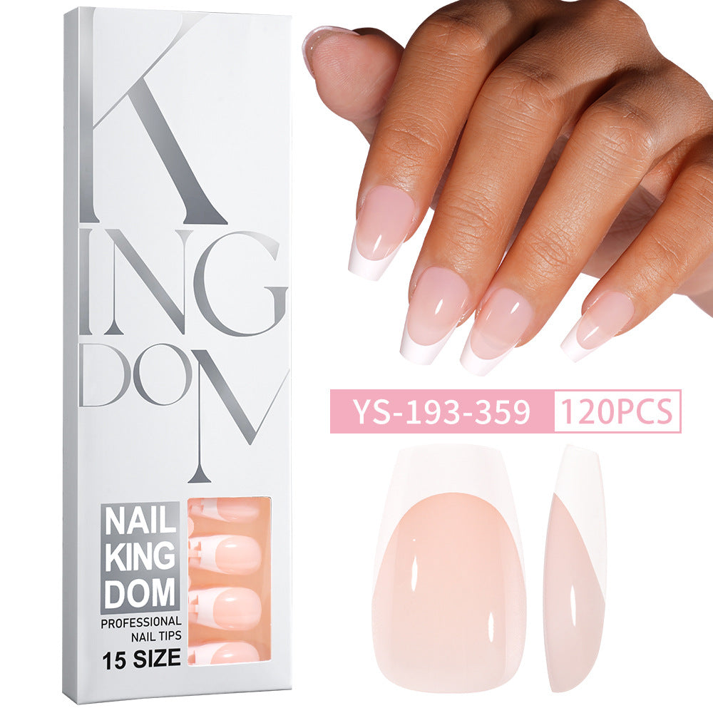 Minimalist Glossy Press On Nails | Reusable French Nail Tips 120 PCS Full Box