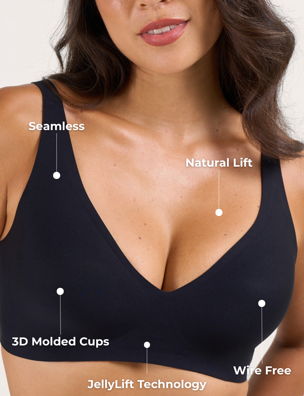 Deep V Push-Up Seamless Wireless Jelly Bra