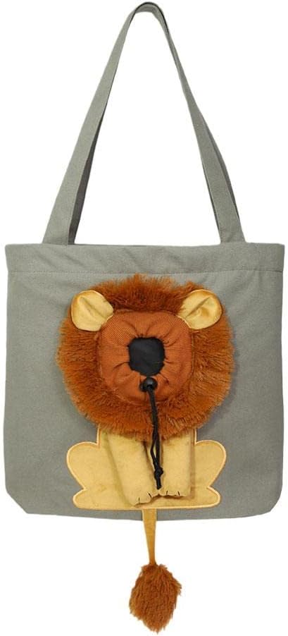 💕A cute lion-shaped pet canvas shoulder bag