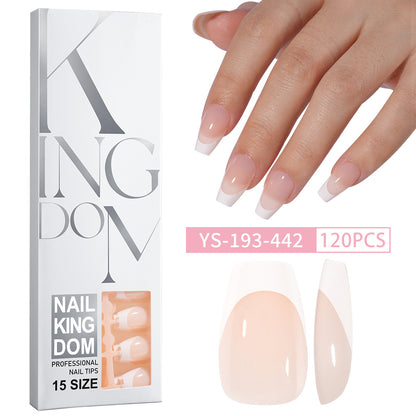 Minimalist Glossy Press On Nails | Reusable French Nail Tips 120 PCS Full Box