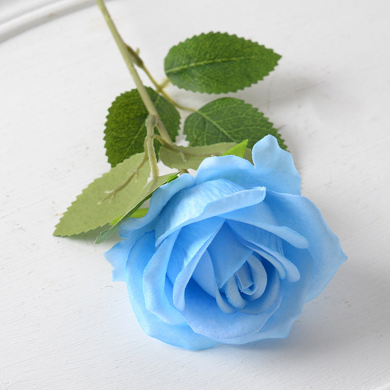 Multi-Color Real Touch Artificial Roses, 10 Pcs Long Stem Silk Faux Roses for Home Wedding Hotel Office Centerpiece Decor