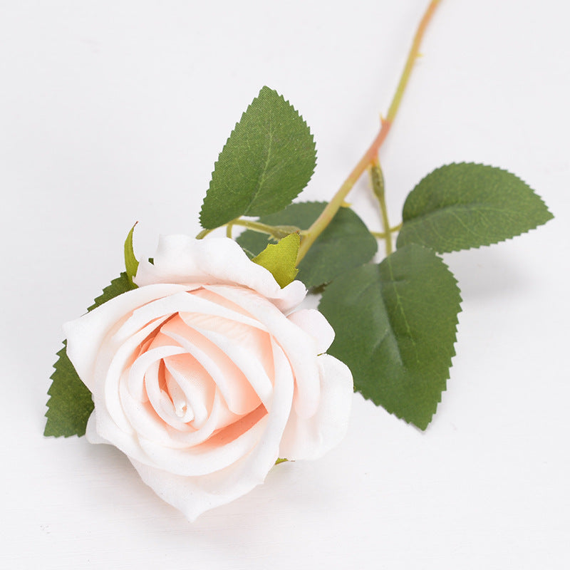 Multi-Color Real Touch Artificial Roses, 10 Pcs Long Stem Silk Faux Roses for Home Wedding Hotel Office Centerpiece Decor