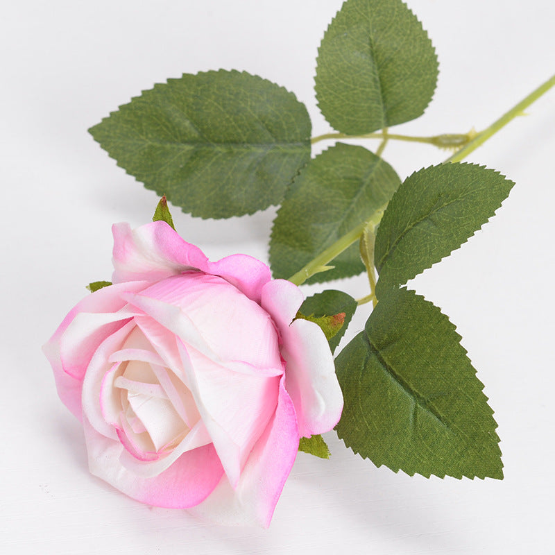 Multi-Color Real Touch Artificial Roses, 10 Pcs Long Stem Silk Faux Roses for Home Wedding Hotel Office Centerpiece Decor