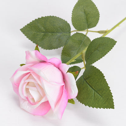 Multi-Color Real Touch Artificial Roses, 10 Pcs Long Stem Silk Faux Roses for Home Wedding Hotel Office Centerpiece Decor