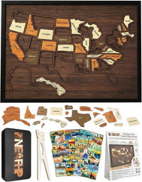 Puzzle+ Wooden Stand + Wall Hanging Ring + 50 Scenic Spot Stickers + Tin Box