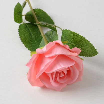 Multi-Color Real Touch Artificial Roses, 10 Pcs Long Stem Silk Faux Roses for Home Wedding Hotel Office Centerpiece Decor