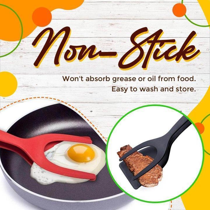 🔥🔥🔥50% OFF -Silicone 2-in-1 Grip and Flip Kitchen Tongs – Heat Resistant & Scratch Free