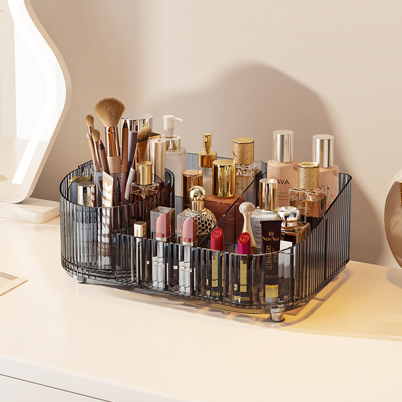 ⏳Time-Limited Special⏰💄💥💯Makeup Organizer with Drawers and 360° Rotating Brush Holder, Large Capacity Cosmetic Storage for Vanity, Skincare, Perfume, Hair Accessories, Lipstick & Jewelry