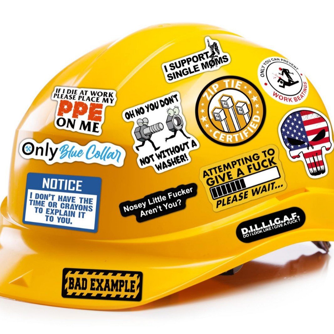 🔥🔥150Pcs Blue Collar Funny Stickers 👷‍♂️