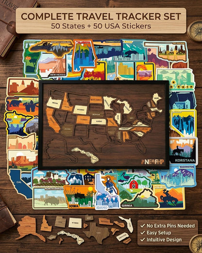 Wooden USA Travel Map Puzzle