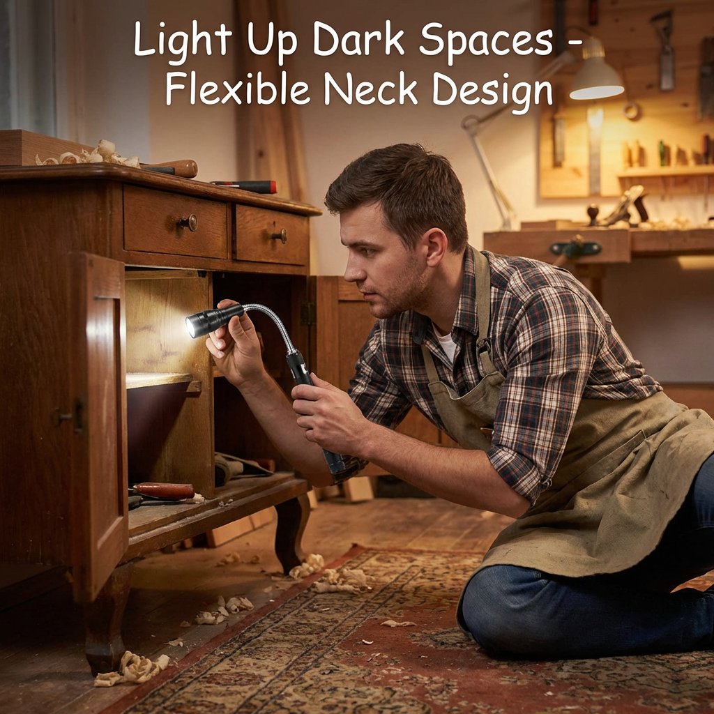 Flexible Telescopic LED Flashlight with Magnetic Tip 🔦