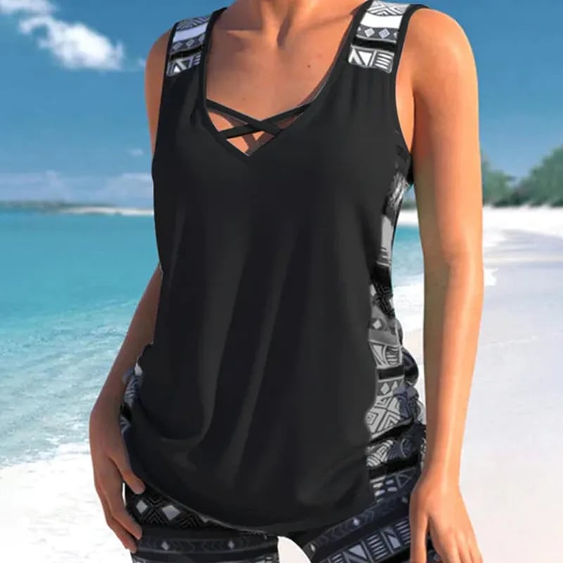 Women's Fashion Two-Piece Tankini Set