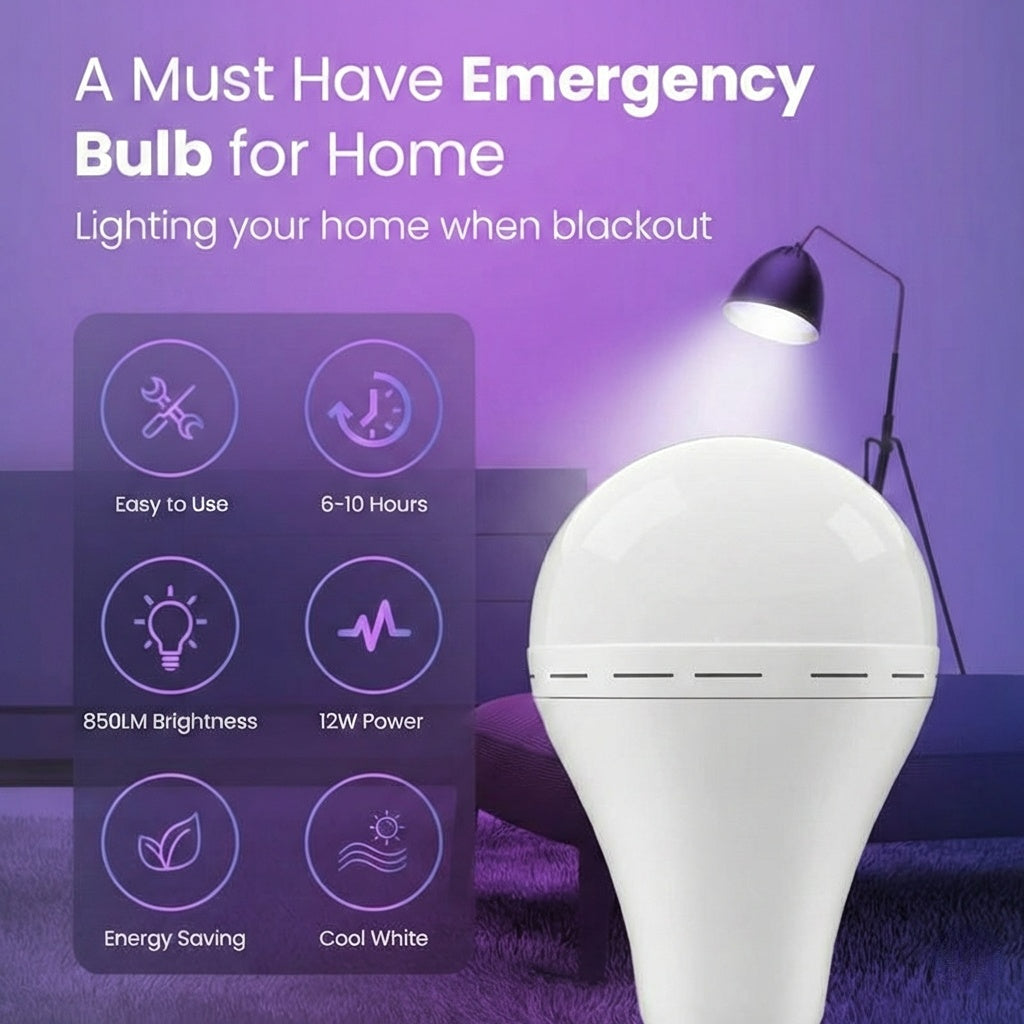 Rechargeable Emergency Light Bulbs - 4 Pack