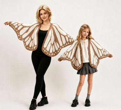Monarch Butterfly Crochet Knit Cardigan