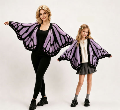 Monarch Butterfly Crochet Knit Cardigan