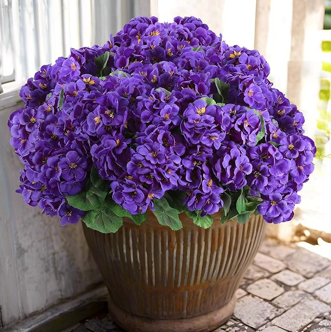 🌸 LAST DAY 49%OFF🌸 Bundles Artificial Geranium Flowers For Outdoors Geranium Flowers Outdoor Artificial Flowers UV Resistant Garden Plants Faux Flowers For Home Kitchen Table Centerpieces Patio Decor