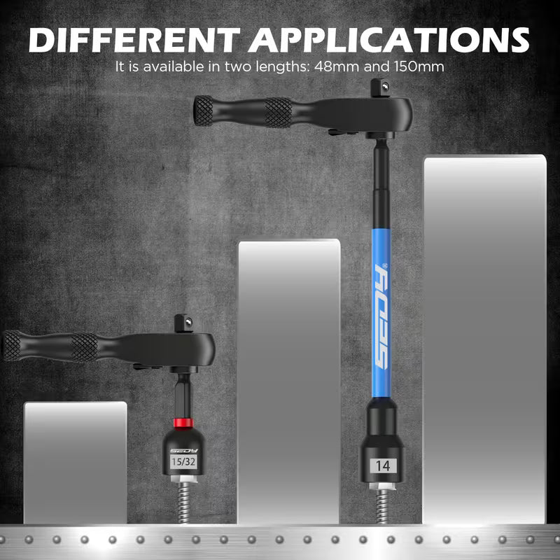 SEDY 41pcs Magnetic Impact Nut Driver Set, Metric & SAE, 2-in-1 Ratchet Wrench & Socket Kit