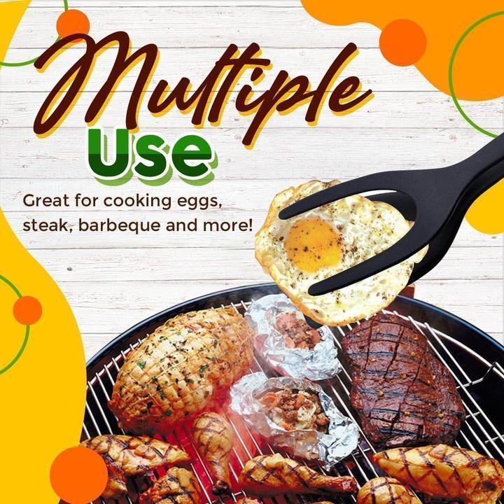 🔥🔥🔥50% OFF -Silicone 2-in-1 Grip and Flip Kitchen Tongs – Heat Resistant & Scratch Free