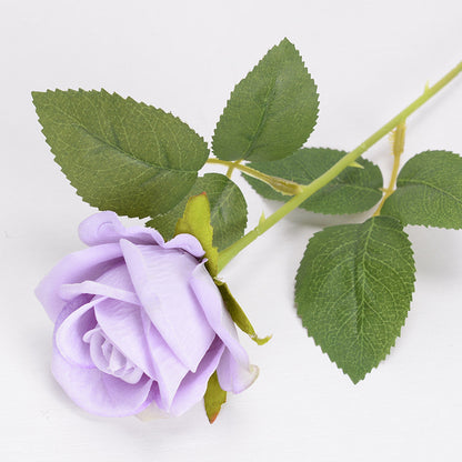 Multi-Color Real Touch Artificial Roses, 10 Pcs Long Stem Silk Faux Roses for Home Wedding Hotel Office Centerpiece Decor