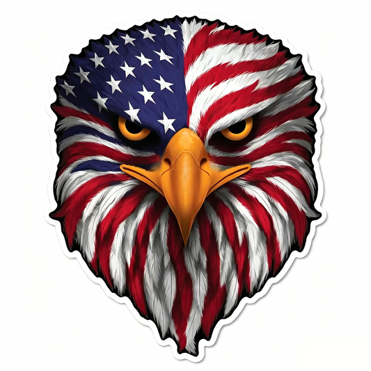 🦅American Patriot Eagle Decal - ⭐The eagle eye area has a reflective effect.