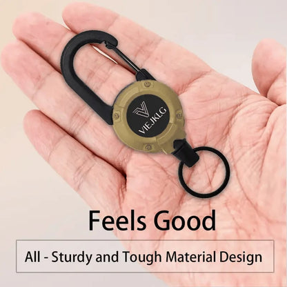 💥LAST DAY SALE 💥🏆Retractable Carabiner Keychain 🎣 – 65cm Steel Cord, Heavy-Duty Badge Reel, Lightweight EDC Tool for Keys, ID & Outdoor Use